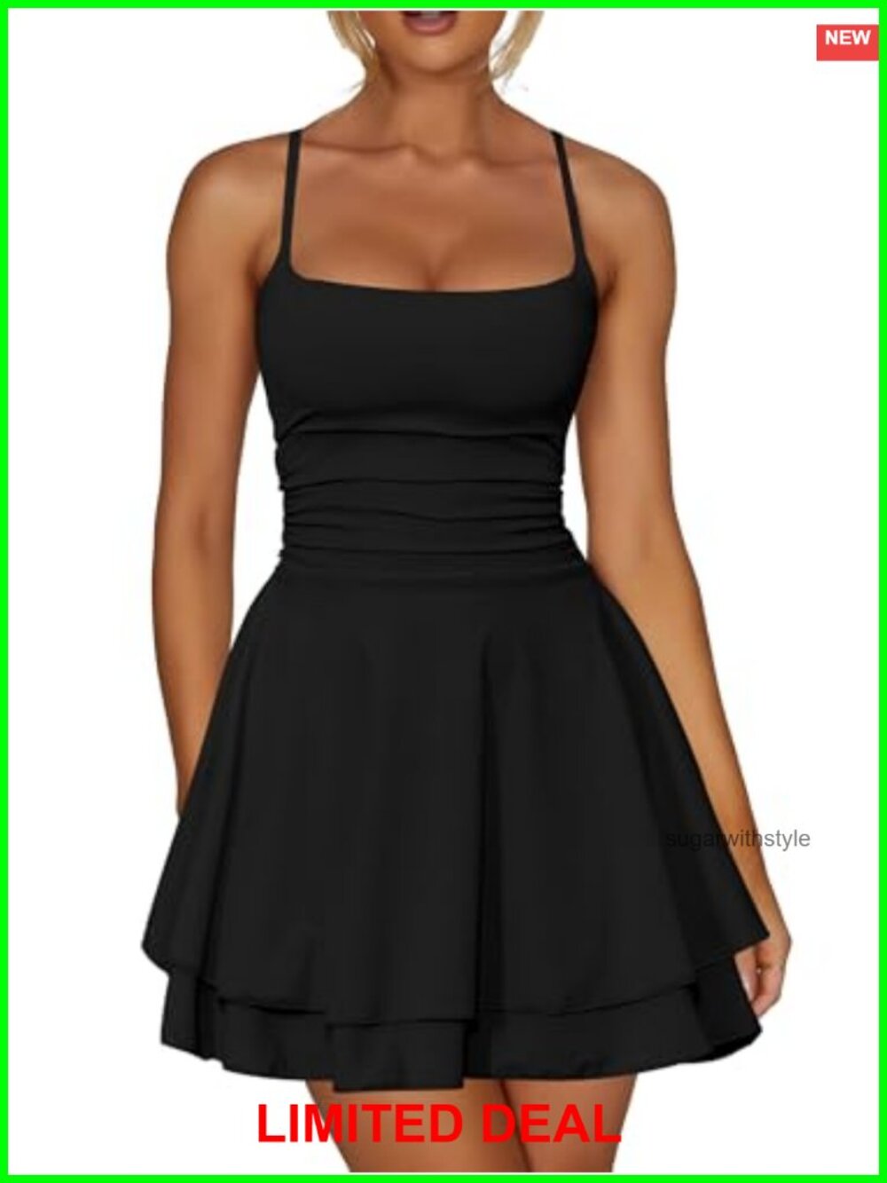 Sexy Corset Spaghetti Strap A-Line Mini Club Dress Sleeveless Backless